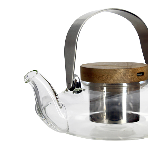 Glass Teapot with Acacia Lid 500ml - Image 2
